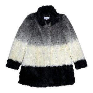 CALVIN KLEIN Faux Fur Designer Winter Parka Coat Jacket Womens XS